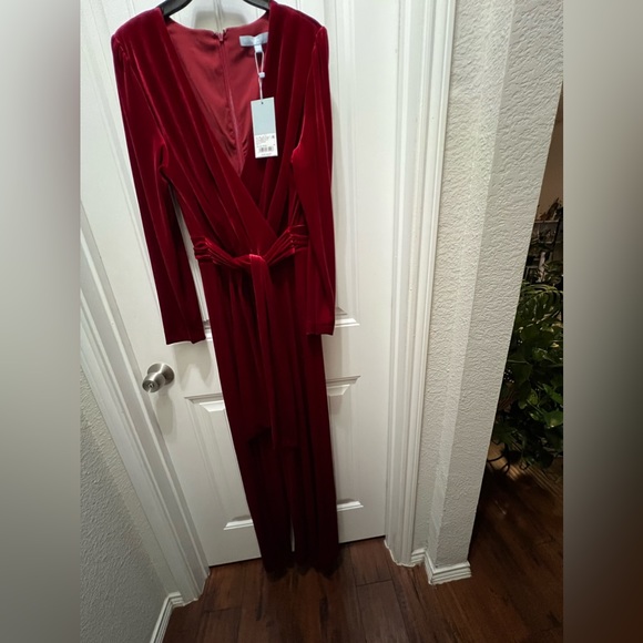 ANTONIO MELANI Pants - NWT Antonio Melani Miranda Long Sleeve Velvet Jumpsuit size 12